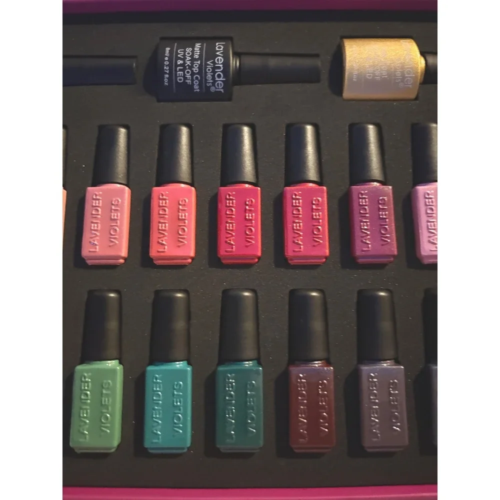 Lavender Violets 21 Pcs Soak Off Gel Nail Polish Set Matte Glossy Top Base‎ Coat